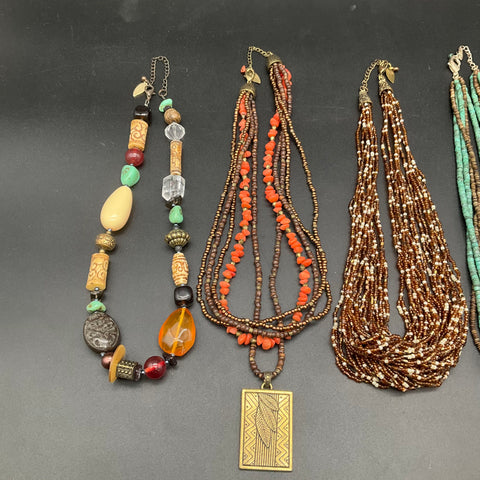 Coldwater Creek Beaded Jewelry Lot 4 Necklaces Multi-Strand Boho Southwest Style