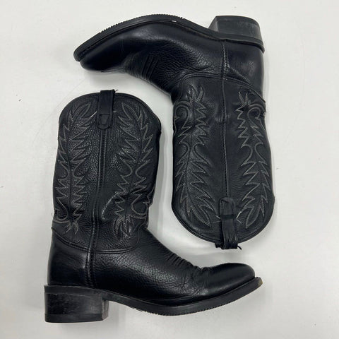 Double H Work Western 3267 Black Leather Cowboy Boots Men's Size 9.5 2E
