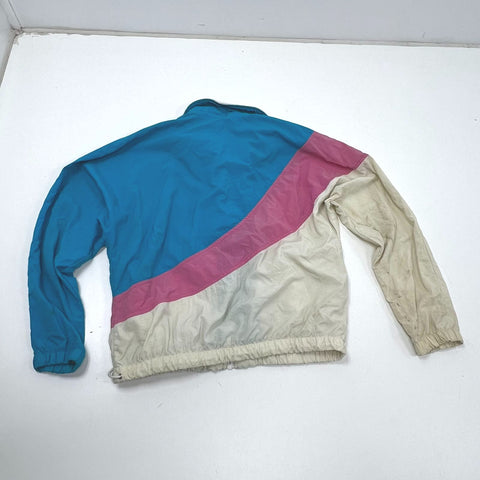 Vintage 80s 90s Nike Blue Pink Colorblock Full Zip Windbreaker Jacket Men's M