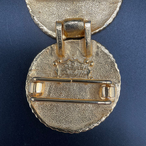 Vintage Douglas Paquette Women's Gold Tone Twisted Rope Belt Buckle 4 Inch