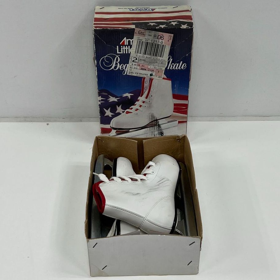 Girls' American Little Rocket White Beginner Ice Skates Style 380 Size 12