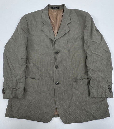 Lot of 4 Mens Gray Black Pinstripe Plaid Wool Suit Jacket Blazer Lot 44 L XL