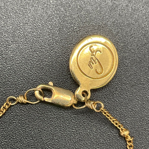 Miranda Frye Gold Filled Circle Pendant Station Chain Necklace 18" 3.1g