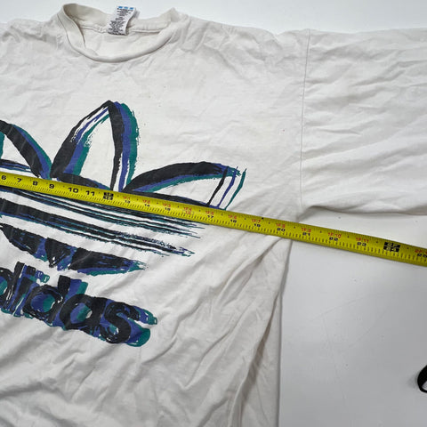 Vintage 90s Adidas Trefoil Big Logo T-Shirt Single Stitch Made USA Sz L