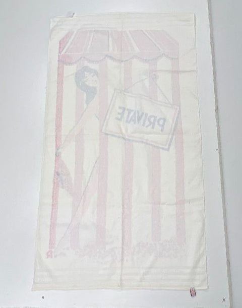La Josefina Vintage Pin-Up Girl Beach Towel Private Cabana Stripe Cotton