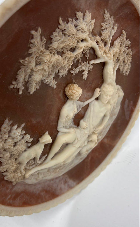 Lot of 2 Vintage Relief Wall Plates A. Santini Madonna & Gayle Bright Appleby