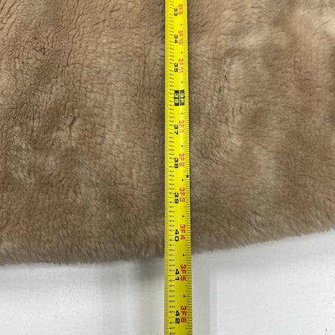 Vintage Halldon Women's Beige Faux Fur Swing Coat A-Line Frog Closure