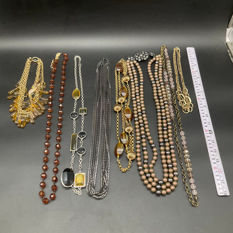 Vintage to Modern Costume Jewelry Necklace Lot 2.1 Lbs 8pc Statement Beaded