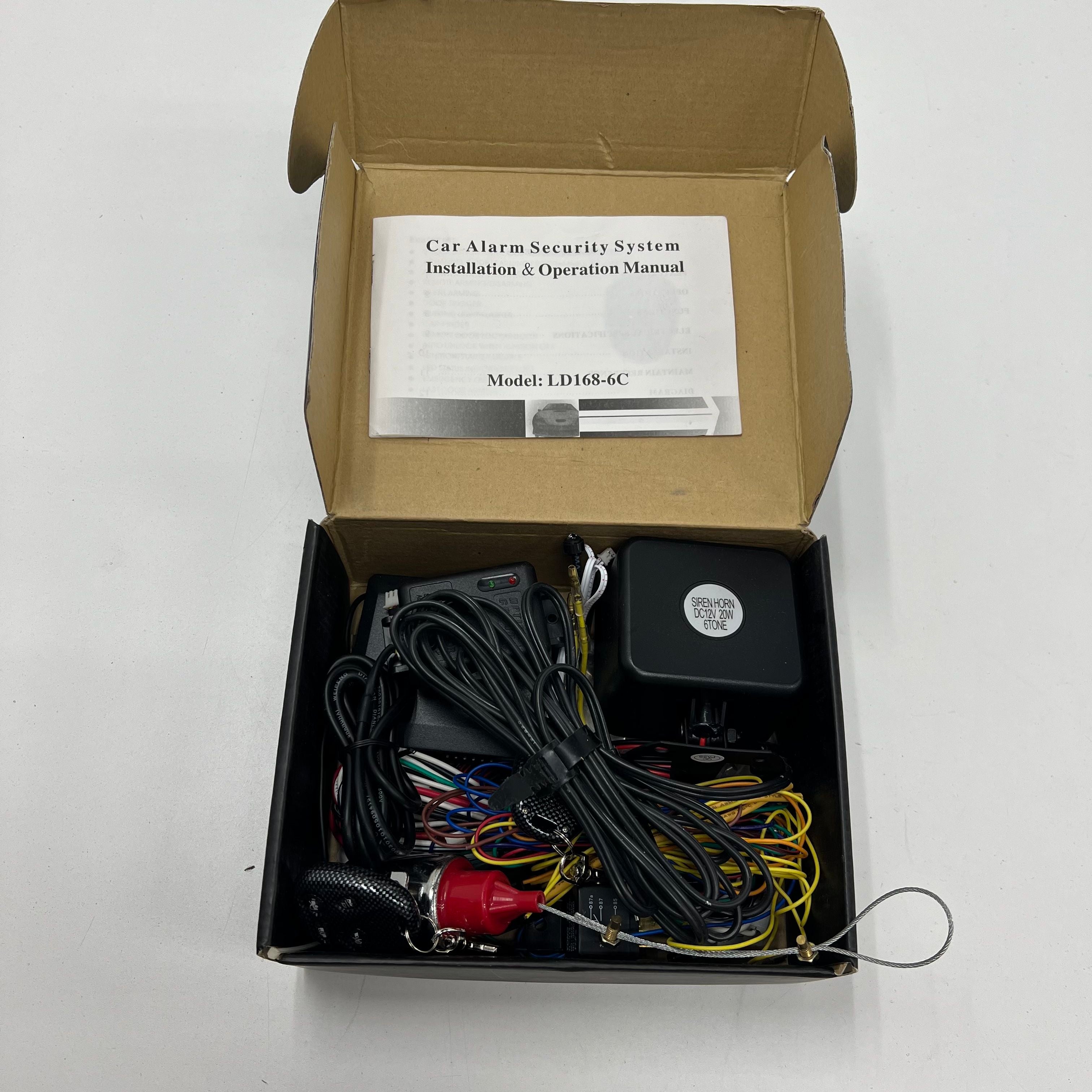 Option Group OP168-6-C Car Alarm Security System Kit with 2 Remotes Siren