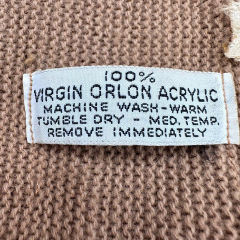 Vintage 70s Cardigan Sweater & Ribbed Knit Vest Lot Orlon Acrylic Sz L