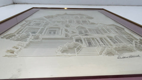 Debbie Patrick Dimensional Designs Victorian Houses 24x18 Signed Art 1565/1750