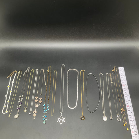 Claire's Avon Mixed Jewelry Lot 17 Necklaces Floral Celestial Initial Beads