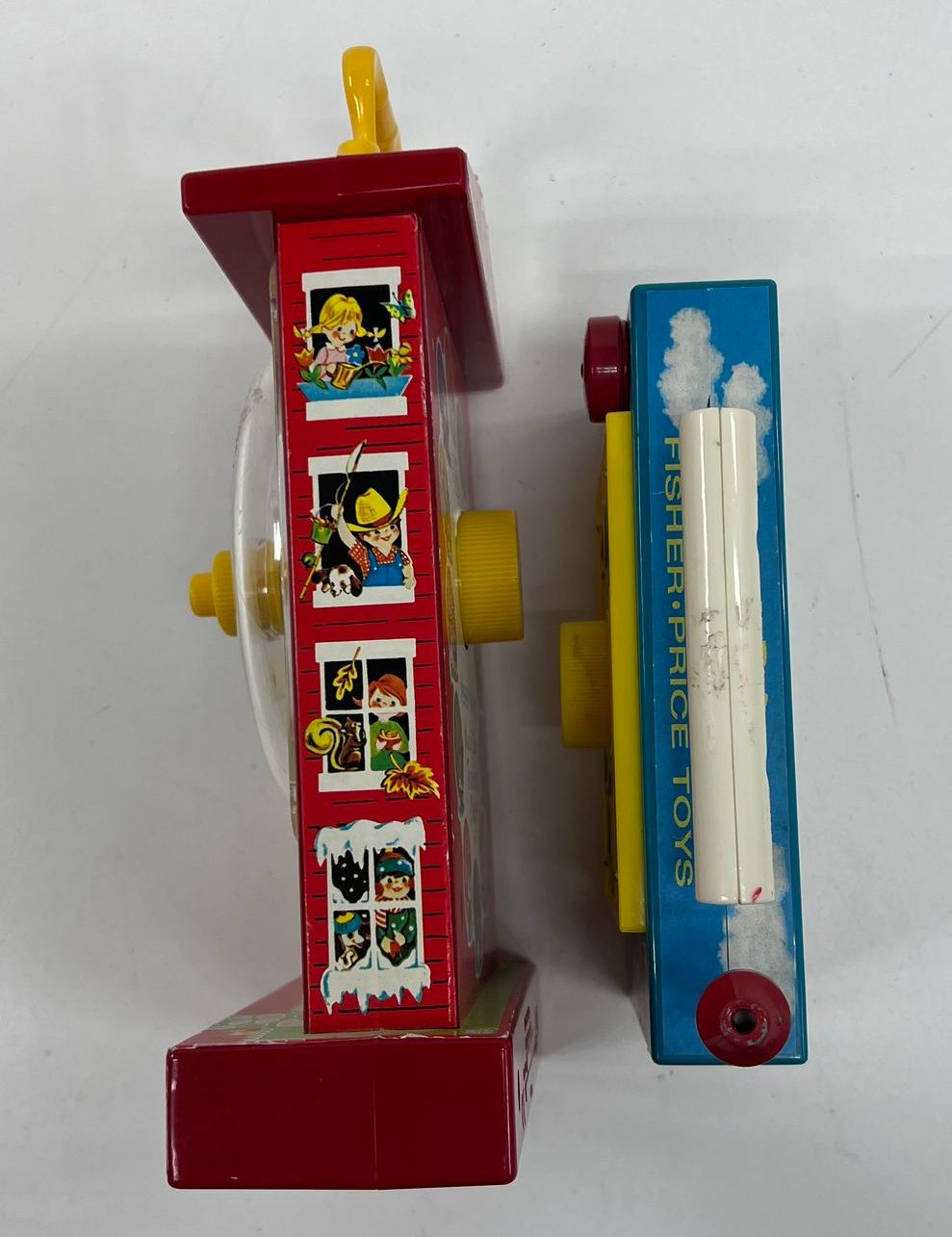 VTG Fisher Price Musical Teaching Clock & TV Radio Interactive Kids Toys Lot