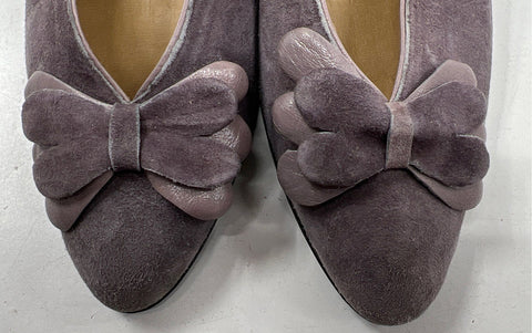 Vintage Saks Fifth Avenue Fantastic Mauve Suede Bow Pumps Italy Women's Size