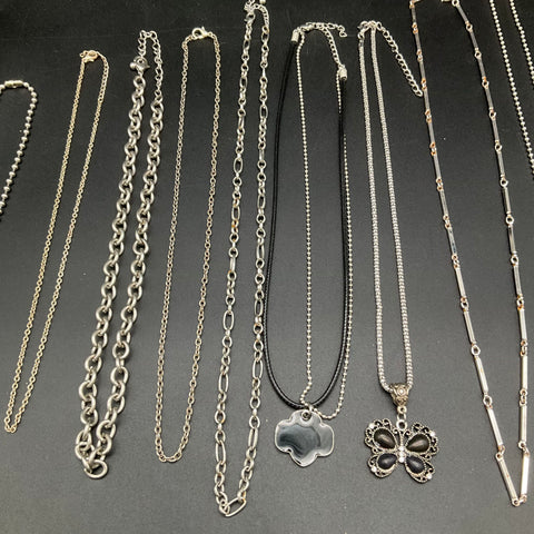 Vintage & Modern Necklace Jewelry Lot 11pc Religious Butterfly Pendants Stone