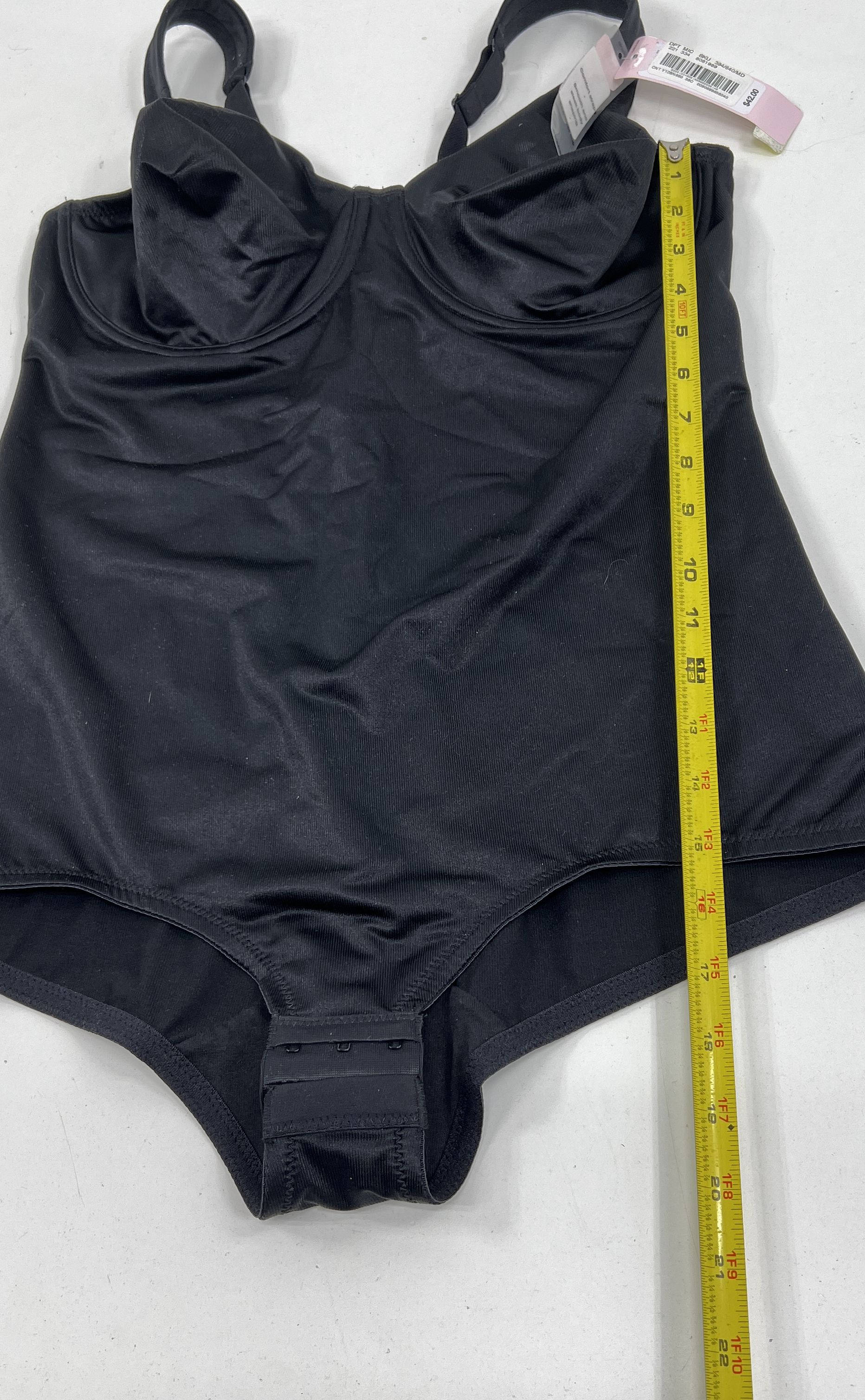 NWT Women's Cabernet Black Shape Wear Body Suit Underwire Cups - Size 38B