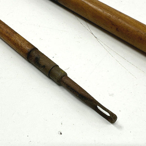 Antique 2-Piece Wood Gun Cleaning Rod Set Shotgun Rifle 39" Mop Swab Eyelet