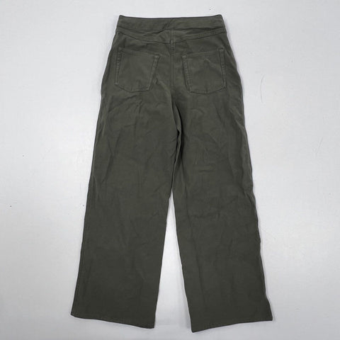 Wilfred Free Women's Kepler Wide Leg Pants Olive Green Cotton Blend NWT Sz 4