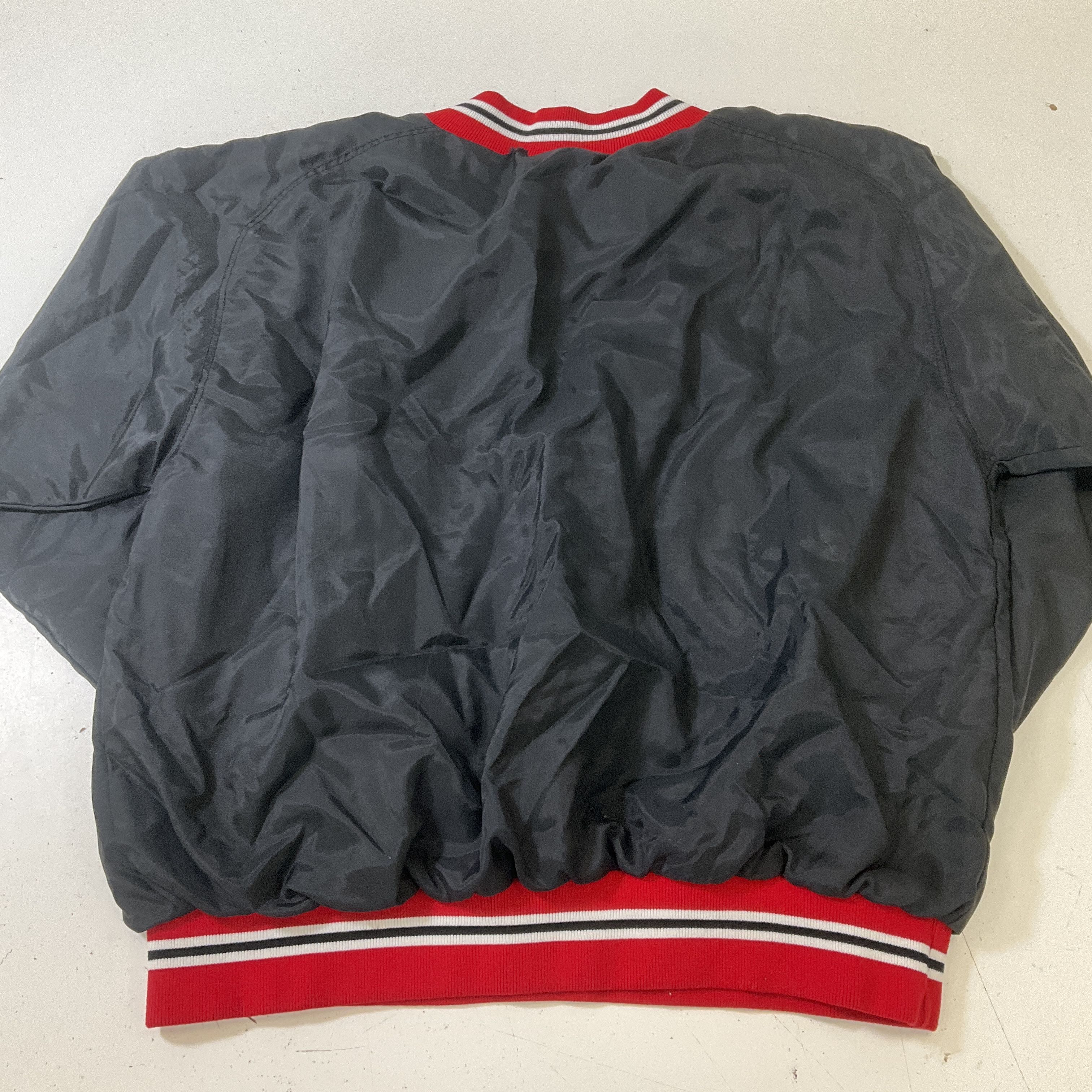 BIKE Black Broken Bow Nylon Pullover Windbreaker Flannel Lined Men's L Vintage