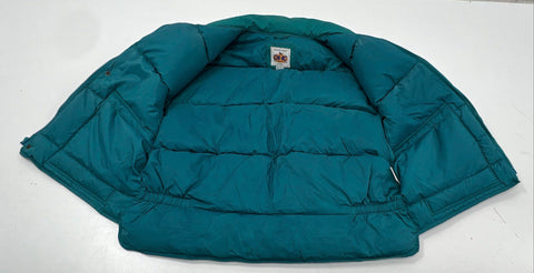Vintage 90s Key Dutch Harbor Gear Men's Teal Down Puffer Vest Quilted Sz L