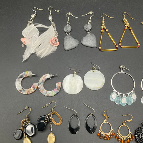 Fashion Costume Earring Lot 25 Pairs Hoops Studs Dangles Cardinals Floral