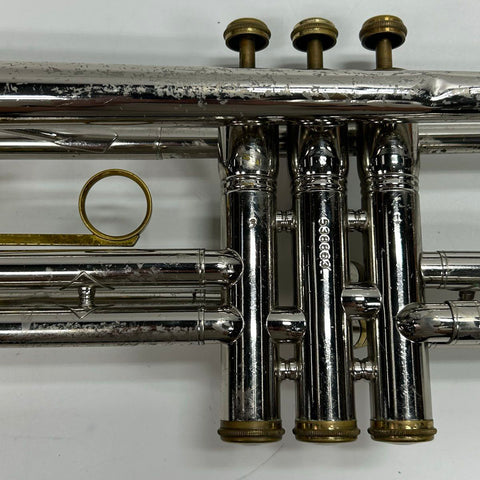 King Tempo Bb Trumpet Silver Plated USA with Case - For Repair - Serial 588663