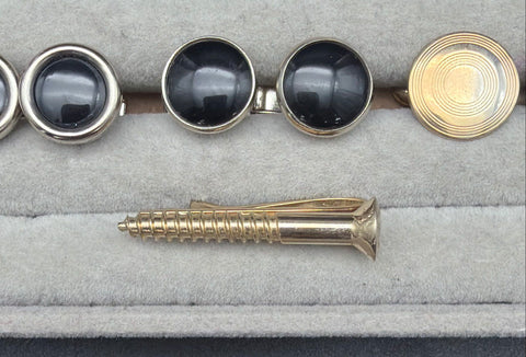 Vintage to Modern Men's Cufflinks Lot 13 Pairs Motorcycle Tiger's Eye Art Deco