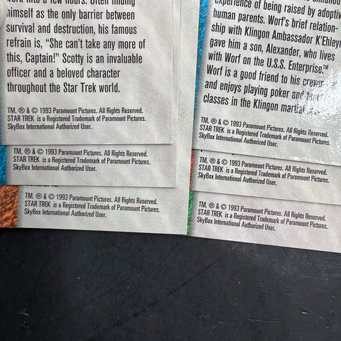 1993 SkyBox Star Trek Master Series 6 Card Lot Worf Uhura Scotty Borg