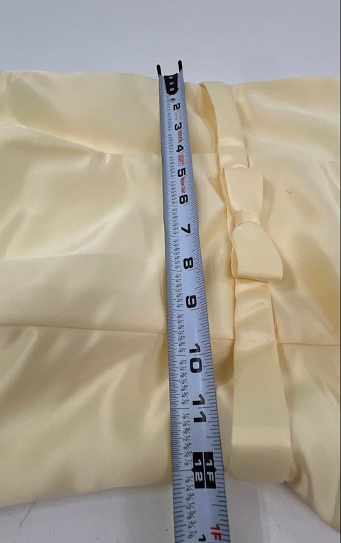 Vintage 90s Jessica McClintock for Gunne Sax Strapless Formal Gown Yellow Sz 3/4