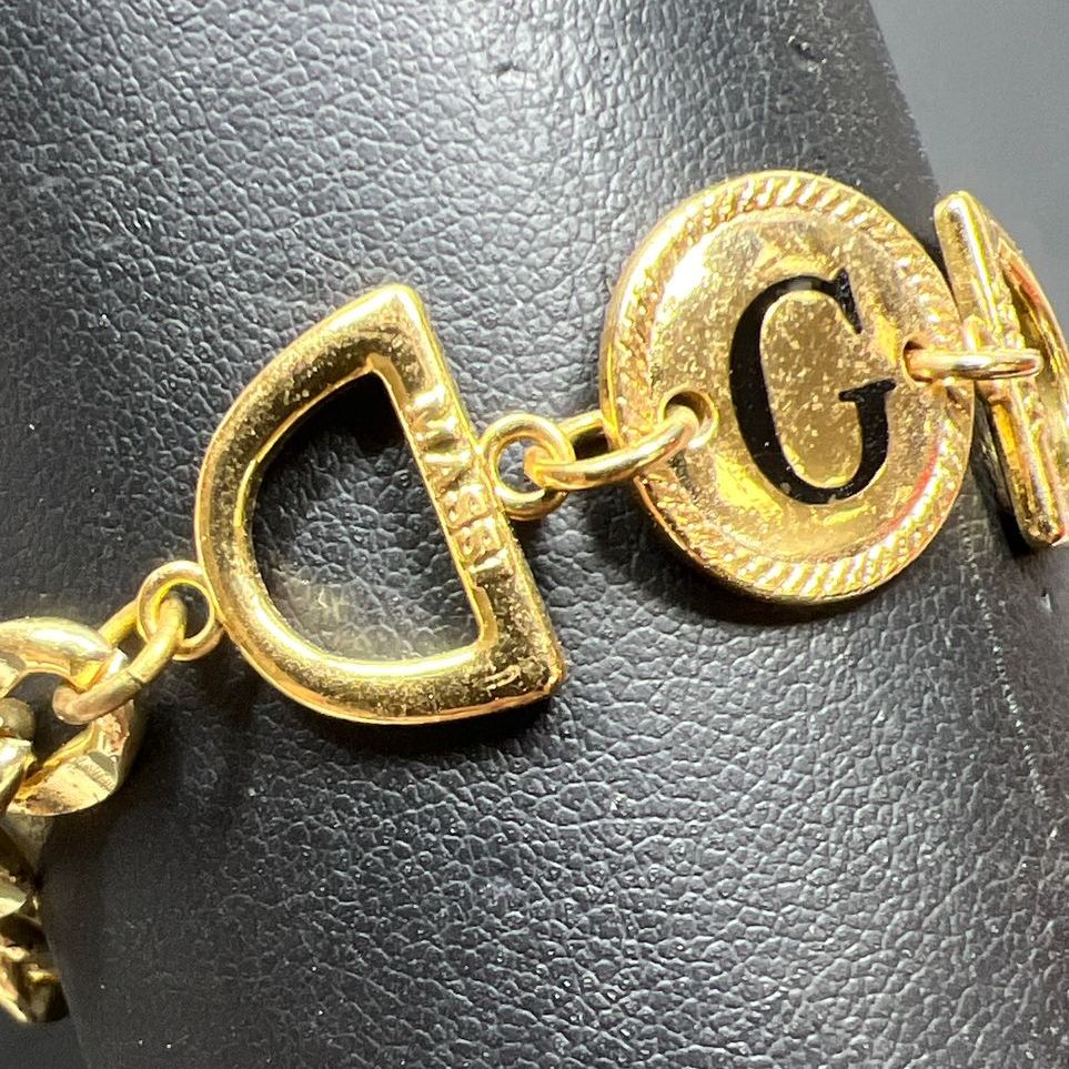 Massi Initial G Gold Tone Chain Bracelet