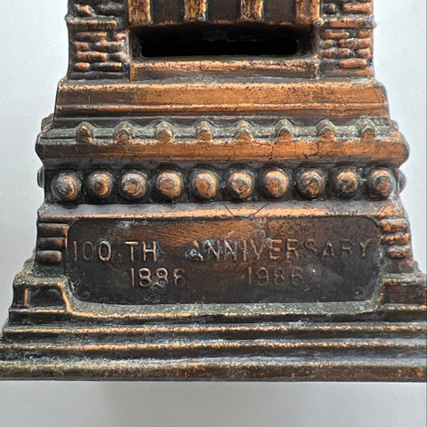 Statue of Liberty Bank Vintage 100th Anniversary 1886-1986 Metal Finish With Key