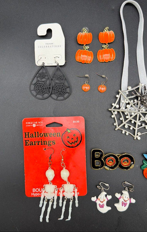 Mixed Halloween Costume Jewelry Lot 25+ Pcs Nightmare Before Christmas Skeleton
