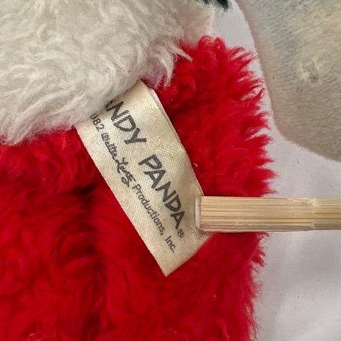 Vintage Andy Panda Plush Doll Toy 8" Walter Lantz Productions 1960s Vinyl Face