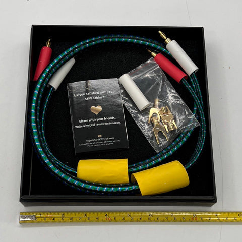 SKW Entry Level HQ Series Hi-Fi Speaker Cable With Banana Plugs & Spades NIB