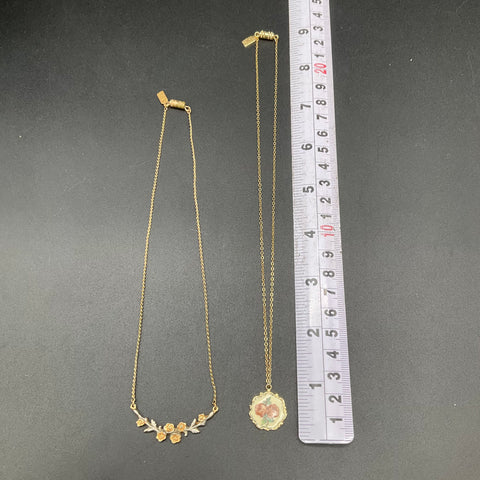 Vintage 1928 Jewelry Co. Costume Jewelry Lot of 2 Floral Rose Necklaces
