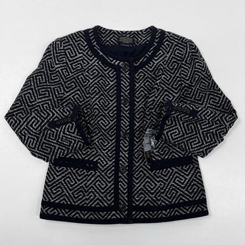 Pendleton Women's Black Geometric Cotton Button Front Jacket Sz 6 Petite NWT