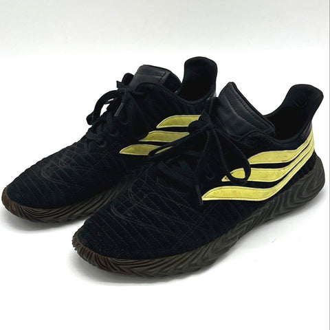 Adidas Sobakov Black Solar Yellow Gum Sole Sneakers Men's Size 10.5
