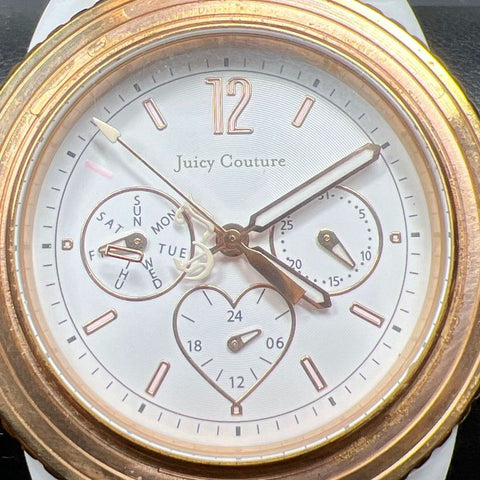 Juicy Couture White Analog Date Wristwatch New Battery