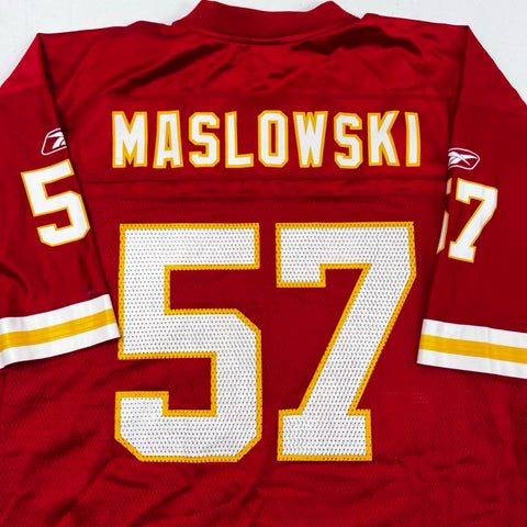 Vintage Y2K Reebok Men's NFL Kansas City Chiefs Maslowski #57 Jersey Red Sz XL