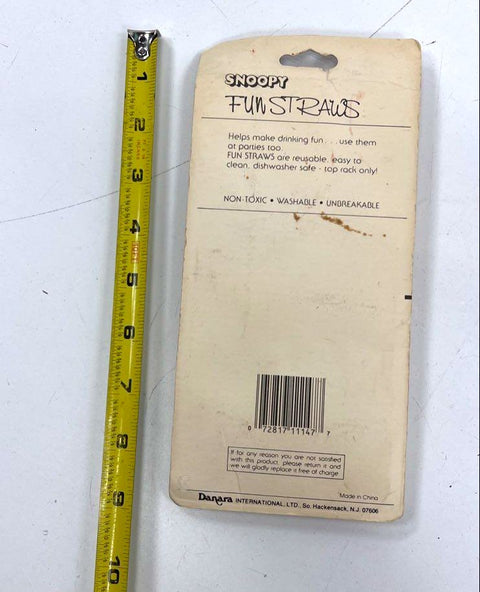 Vintage Snoopy Peanuts Toy Lot 5pc Squeaker Figure Funstraws 1970s 80s UFS