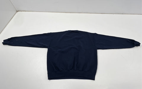 Vintage 90s Champion Kansas Crewneck Sweatshirt Navy Blue Made in Mexico Sz L