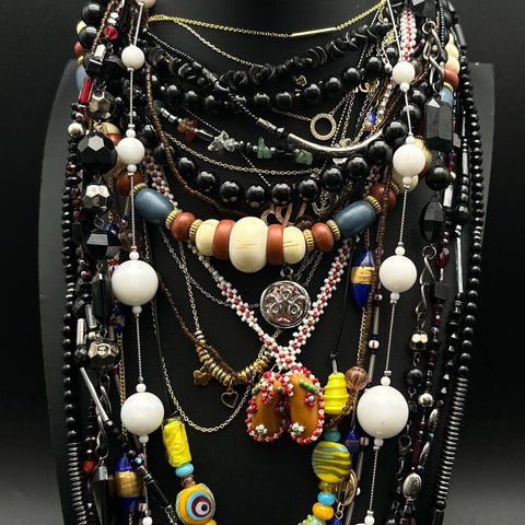 Vintage to Modern Costume Jewelry Necklace Lot Beaded Boho Southwestern Style