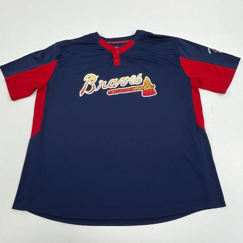 Majestic Coolbase Nebraska Senior Softball Braves Jersey Men's 2XL Summers 55