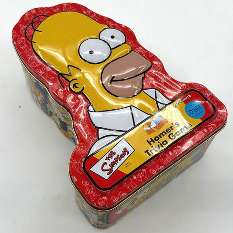 The Simpsons Trivia Game Lot Homer & Bart Character Tins 3 Pieces Vintage