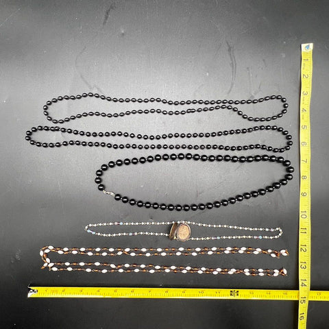 Vintage to Modern Beaded Costume Jewelry Lot 12 Necklaces Locket Faux Pearl