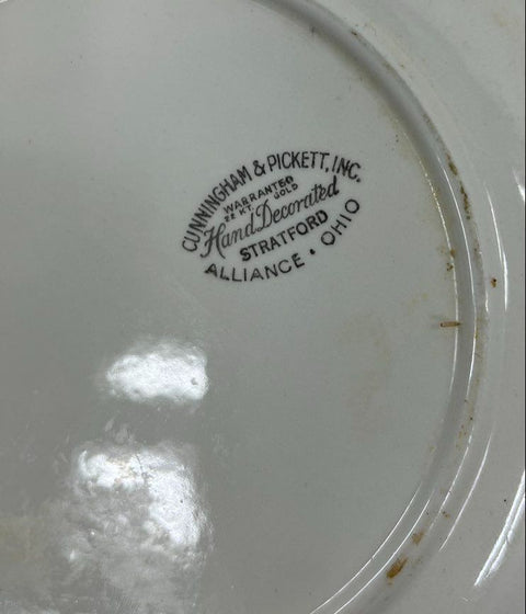 Vintage Plate Lot Fire-King Laurel Federal Madrid Cunningham & Pickett 3 Pcs