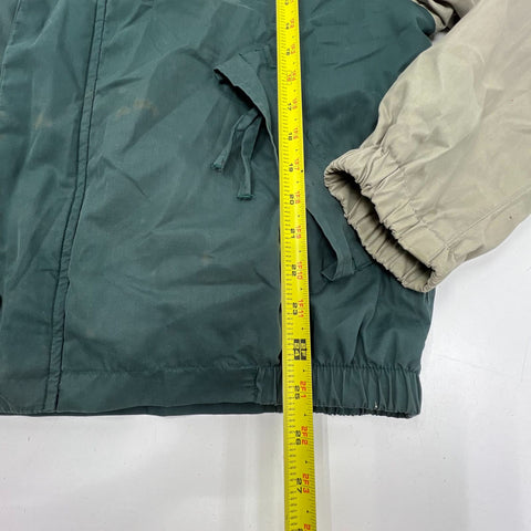 Vintage 90s Grand Slam Green Khaki Colorblock Hooded Windbreaker Jacket Men's L