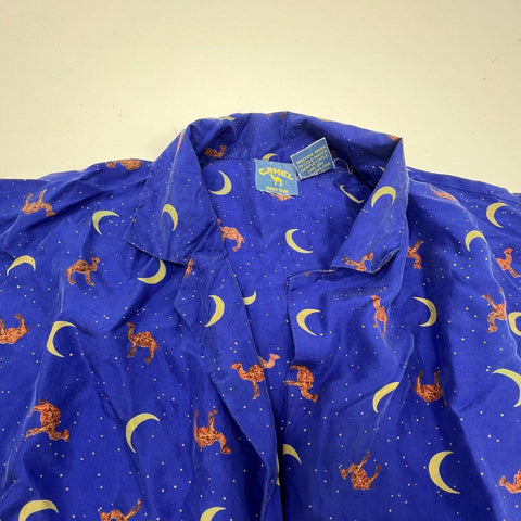 Vintage 1993 Camel Cigarettes Silk Pajama Set All Over Print Promo Sz XL