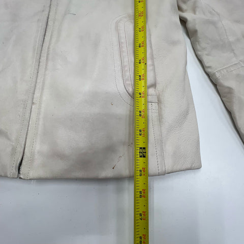 Vintage Y2K Wilsons Leather Cream Italian Moto Jacket Thinsulate Womens S