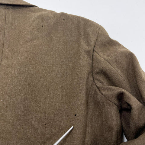 Vintage 1940s US Army Wool 4-Pocket Service Coat Tunic Brass Buttons Sz 38R